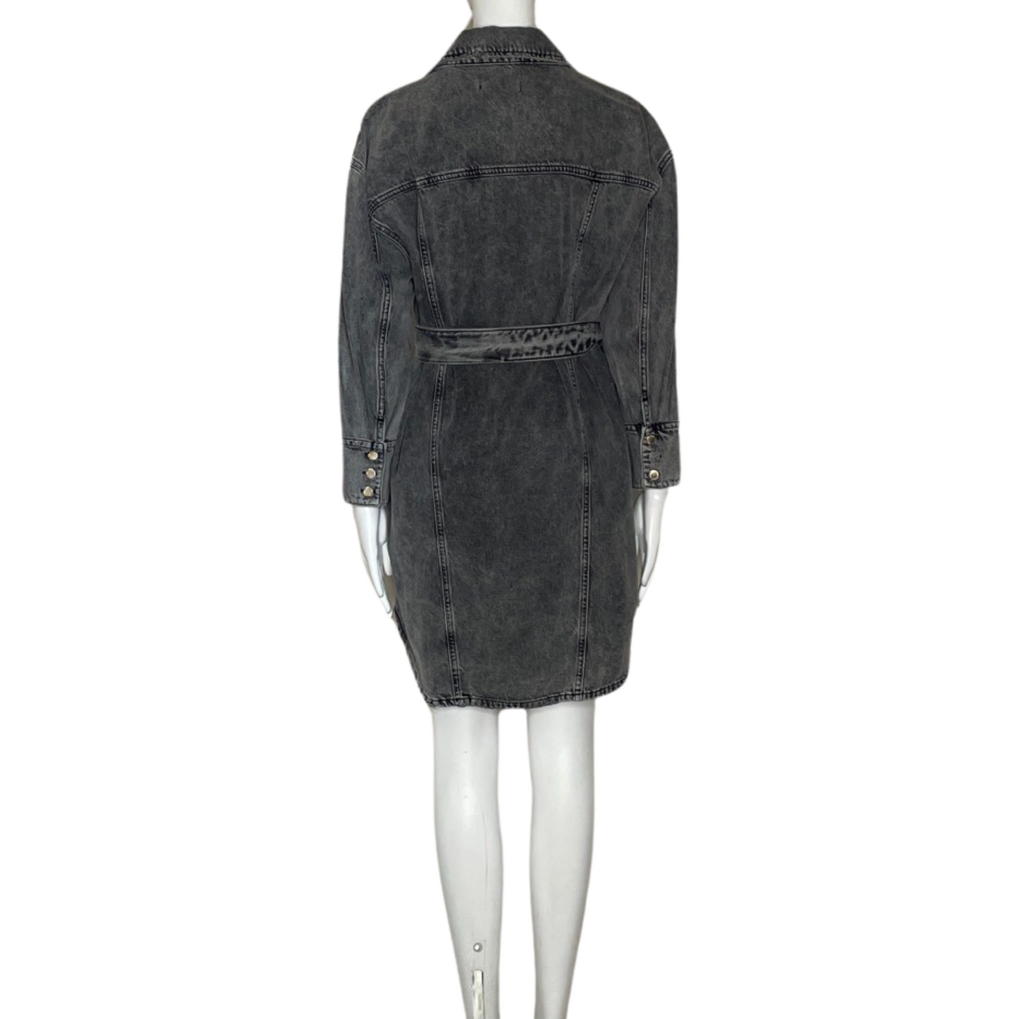 Vestido Retrofete Camisero Mini Denim Gris-Talla M