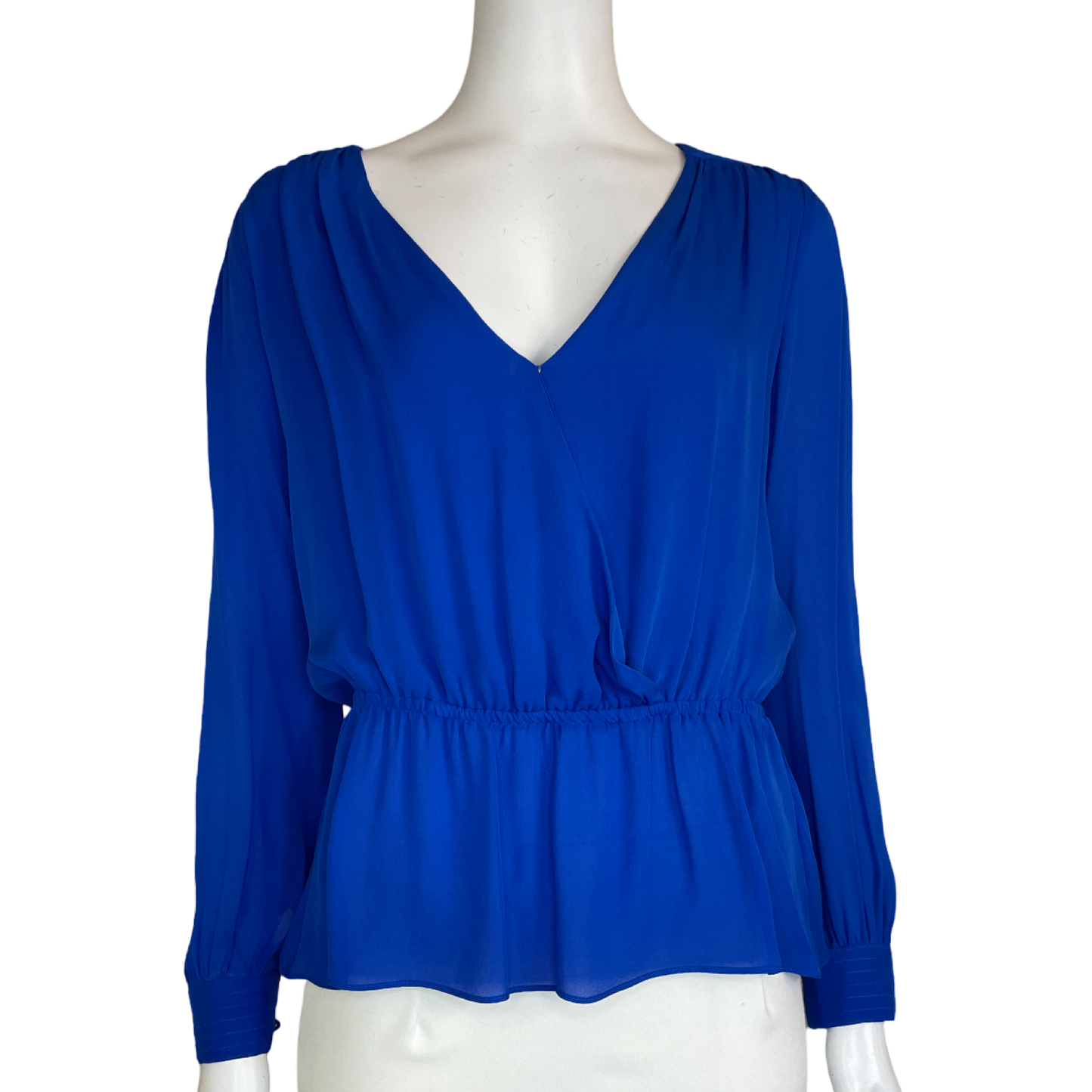 Blusa PARKER Peplum Con Mangas Azul-Talla S