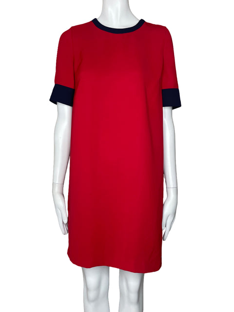 Vestido Tommy Hilfiger Midi Recto Rojo-Talla XS