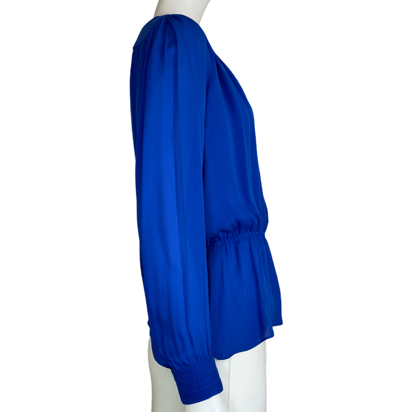 Blusa PARKER Peplum Con Mangas Azul-Talla S