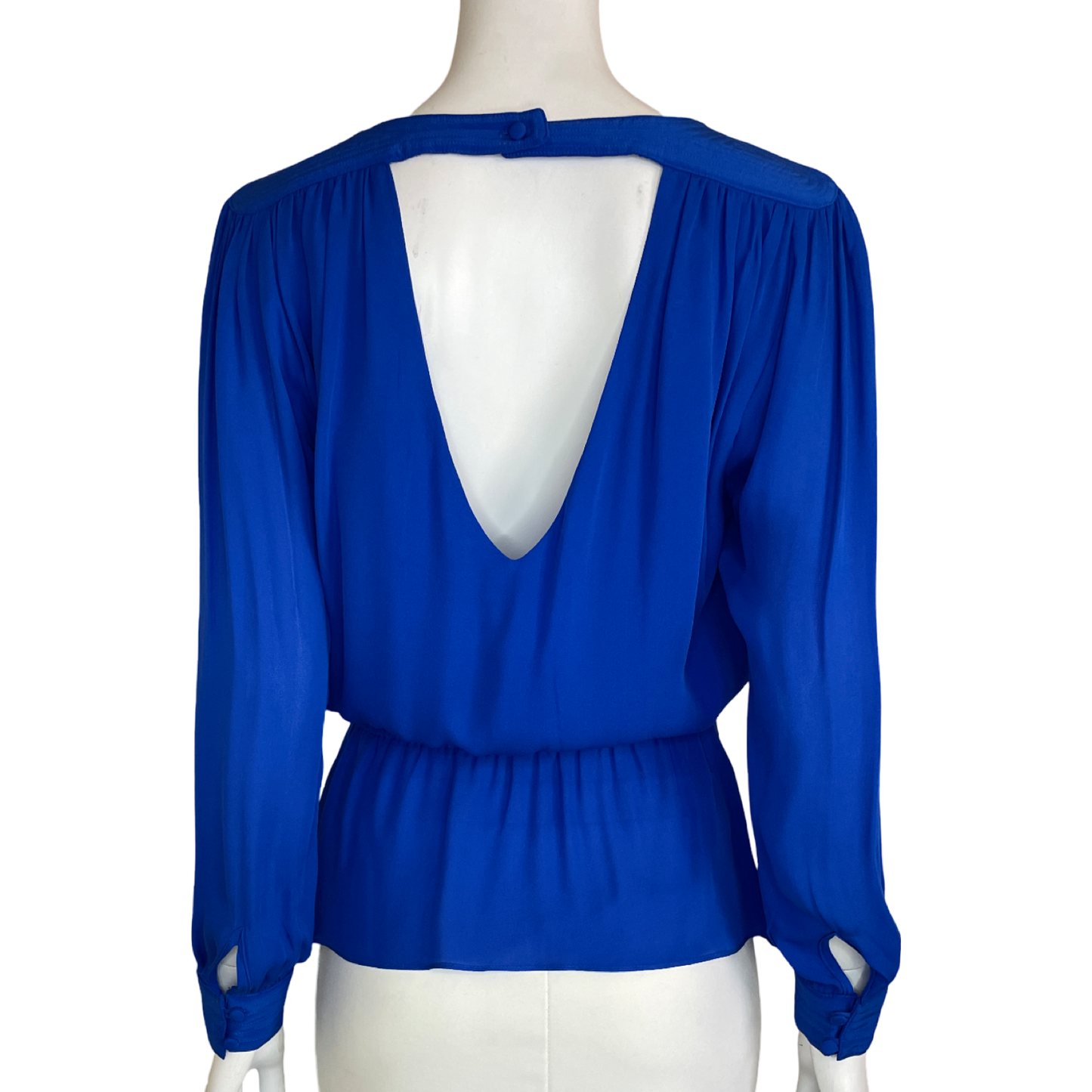 Blusa PARKER Peplum Con Mangas Azul-Talla S