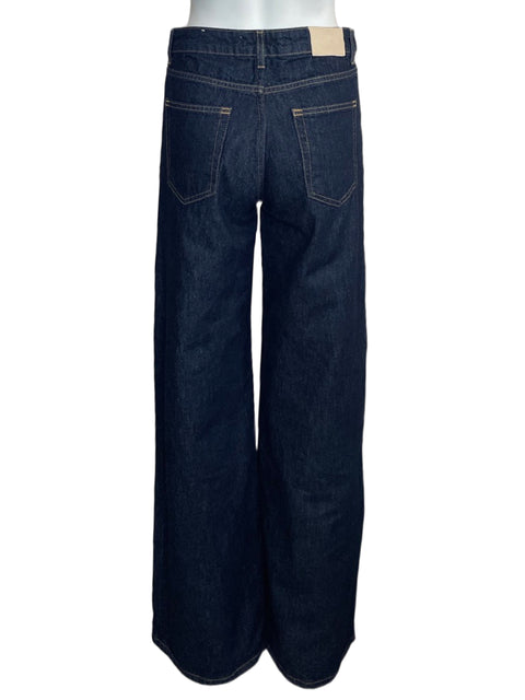 Pantalónn Zara High Waist Recto Azul-Talla 2