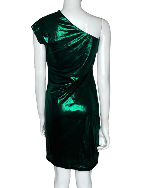 Vestido Grace Karin Metálico One Shoulder Verde-Talla M