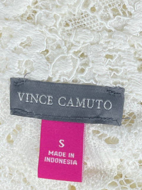 Camisa Vince Camuto Encaje Transparente Blaco-Talla S