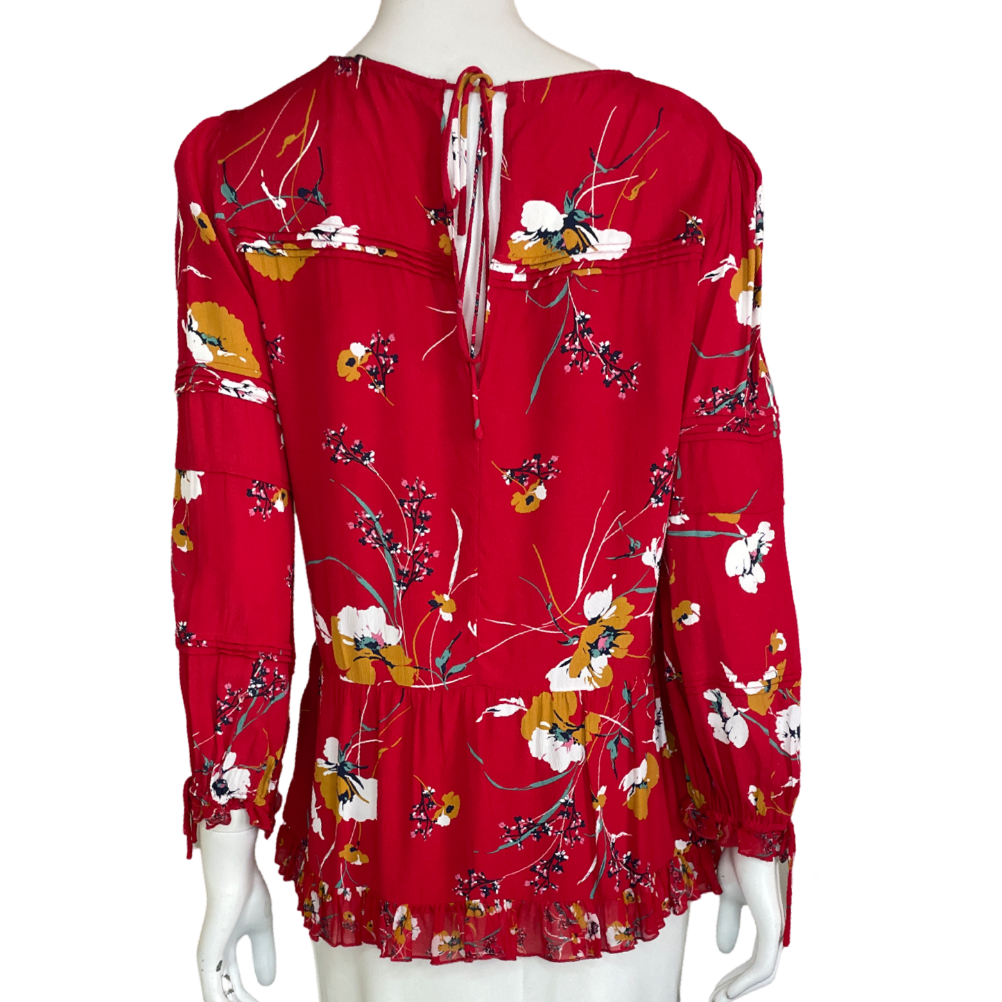 Blusa Massimo Dutti Floral  Rojo-Talla 6