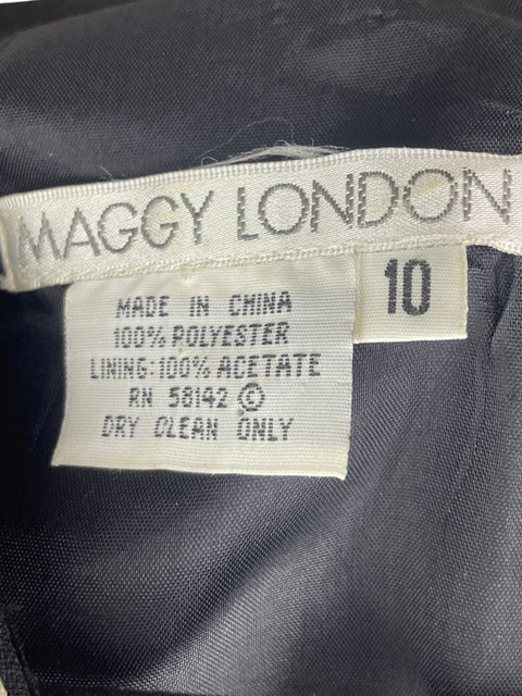 Vestido Maggy London Sin Mangas Negro- Talla 10