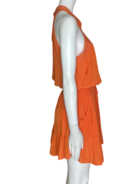Vestido Ramy Brook Crep Atado Naranja- Talla M