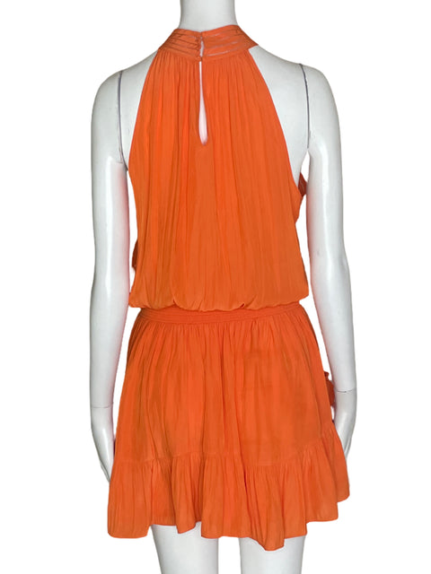 Vestido Ramy Brook Crep Atado Naranja- Talla M