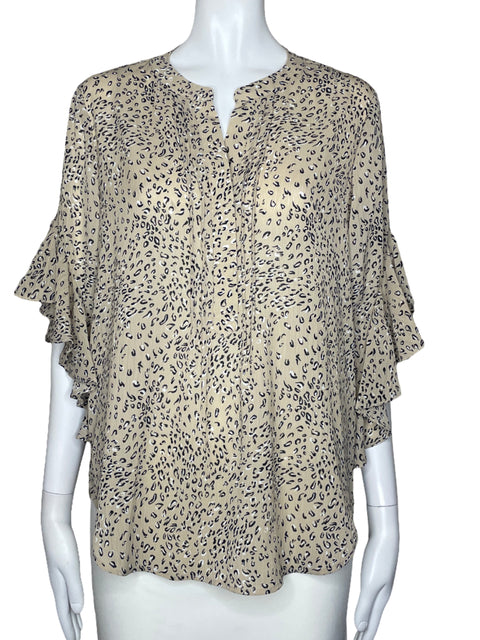 Blusa Vince Camuto Manga Vuelo Marron-Talla S