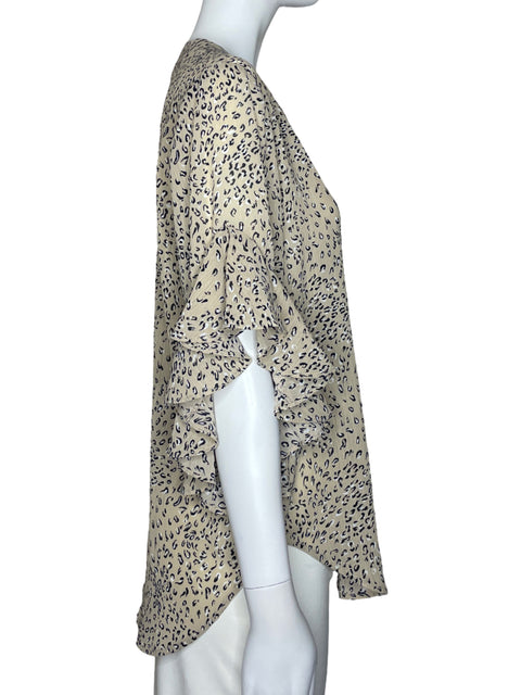 Blusa Vince Camuto Manga Vuelo Marron-Talla S