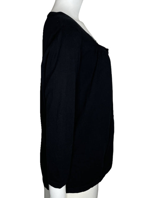 Blusa August Silk Manga Larga Negro-Talla XL