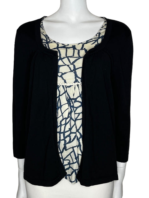 Blusa August Silk Manga Larga Negro-Talla XL
