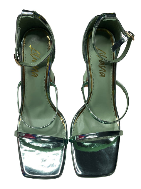 Calzado Liliana Tiras Punta Cuadrada Verde - Talla 7