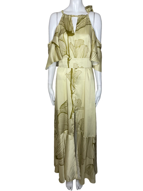 Vestido Felipe De La Pava Halter Cinturon Verde-Talla S
