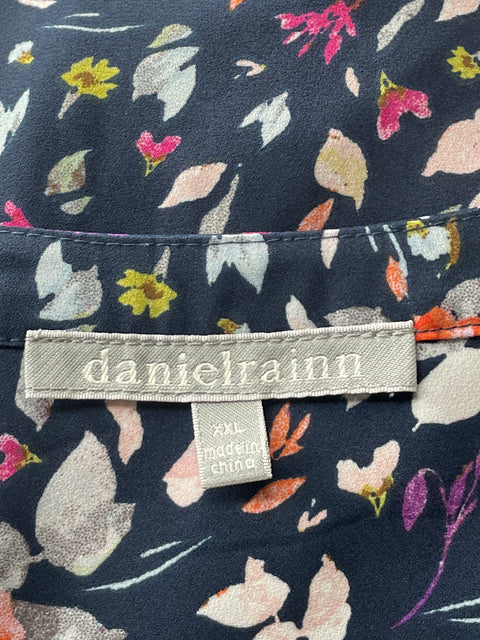 Blusa Danielrainn Floral Manga Larga Azul-Talla XXL