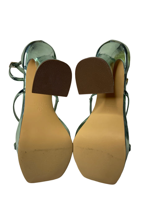 Calzado Liliana Tiras Punta Cuadrada Verde - Talla 7