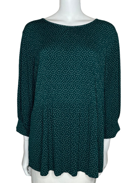Blusa Adrianna Papell Acanalada Verde-Talla 2XL