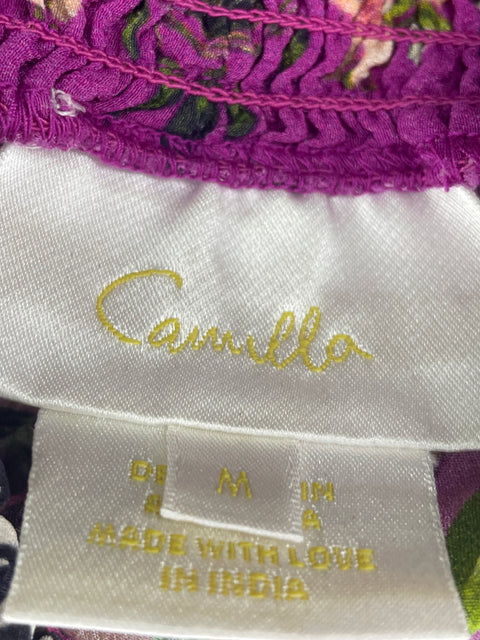 Vestido Camilla Off Shoulder Estampado Morado- Talla M