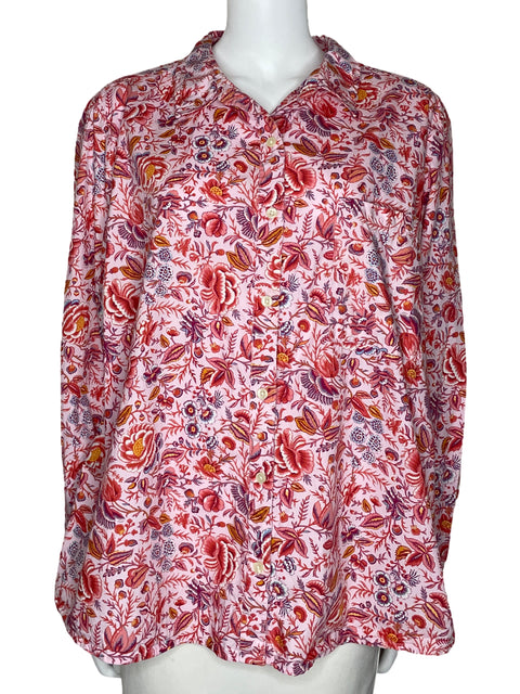 Camisa Style & Co Floral Manga Larga Rosado-Talla XXL