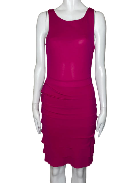 Vestido Kenneth Cole Capas Vuelo Rosado-Talla S
