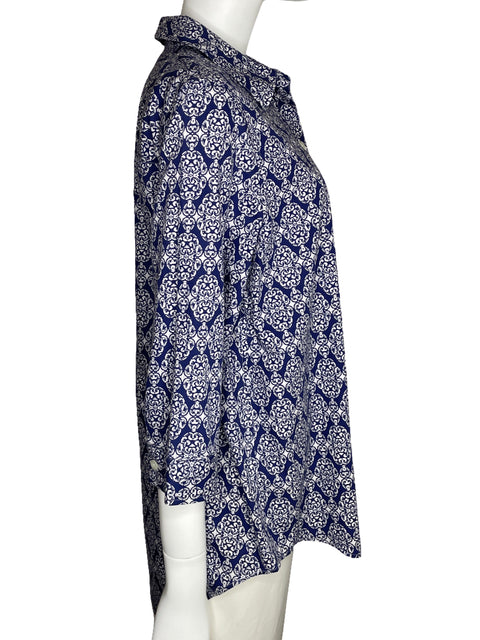 Camisa Chico's Estampada Manga Larga Azul-Talla 2