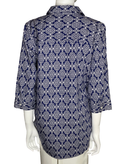Camisa Chico's Estampada Manga Larga Azul-Talla 2