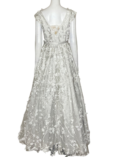 Vestido Kenzel Bordado Escote V Blanco - Talla S