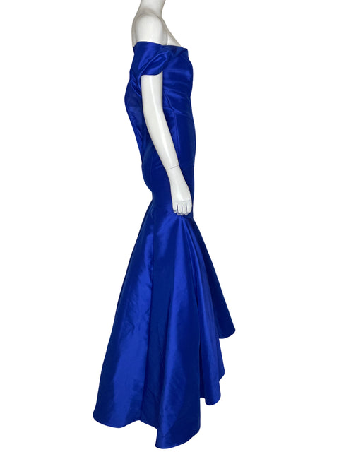 Vestido Theia Hombros Caidos Azul - Talla 10
