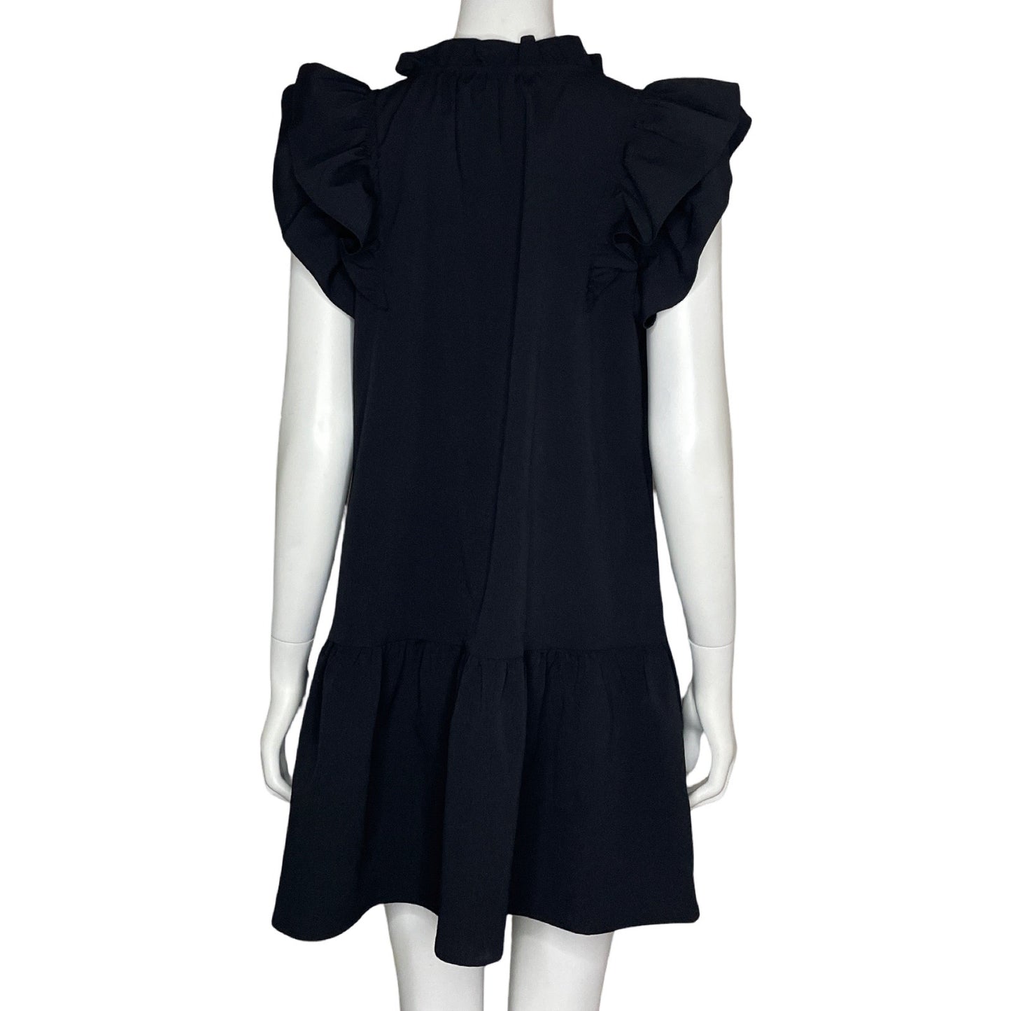 Vestido Tesoro TPS Mangas Puff Negro - Talla S