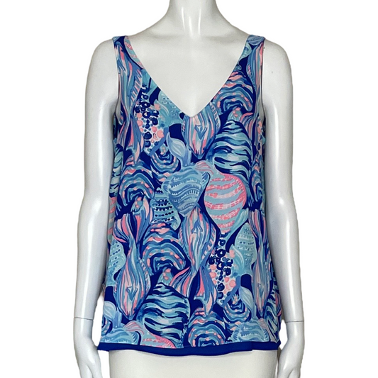 Blusa Lilly Pulitzer Reversible Estampada  Brynle Azul-Talla S