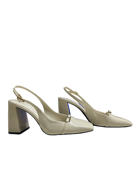 Calzado Zara Destalonados Tacón Cuadrado Blanco - Talla 40