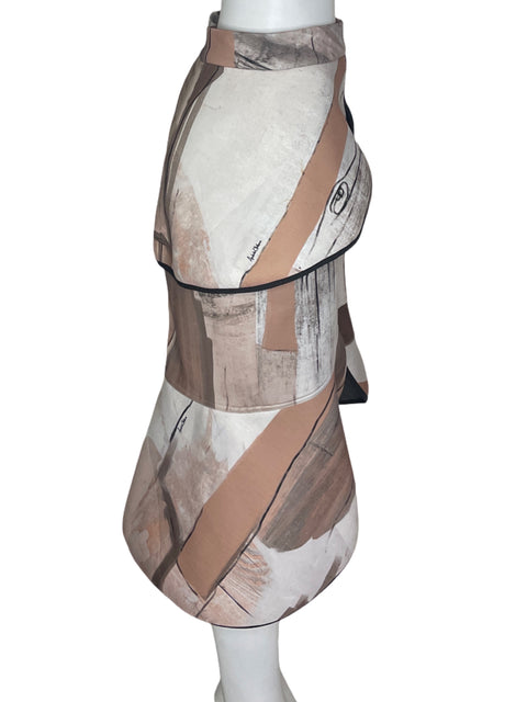 Falda Andres Otalora Vuelo Estampada Marron- Talla 12