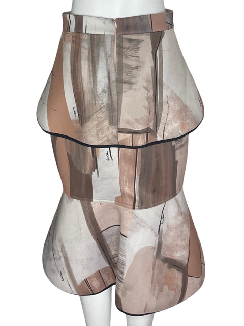 Falda Andres Otalora Vuelo Estampada Marron- Talla 12
