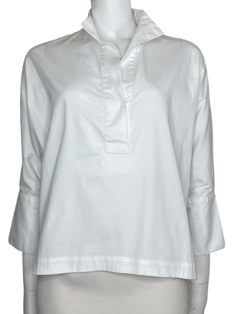 Camisa Adriana Fernandez Media Manga Fluida Blanco-Talla XS