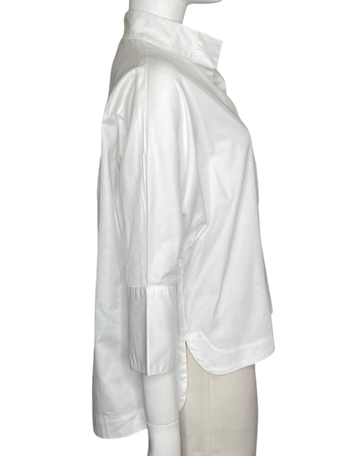 Camisa Adriana Fernandez Media Manga Fluida Blanco-Talla XS