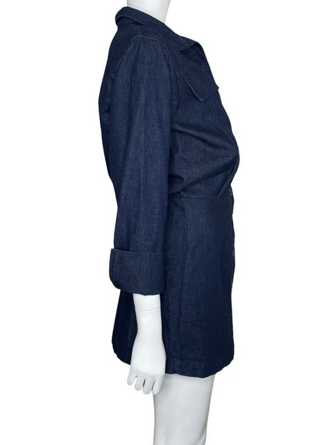 Vestido Zara Camisero Denim Azul-Talla XS