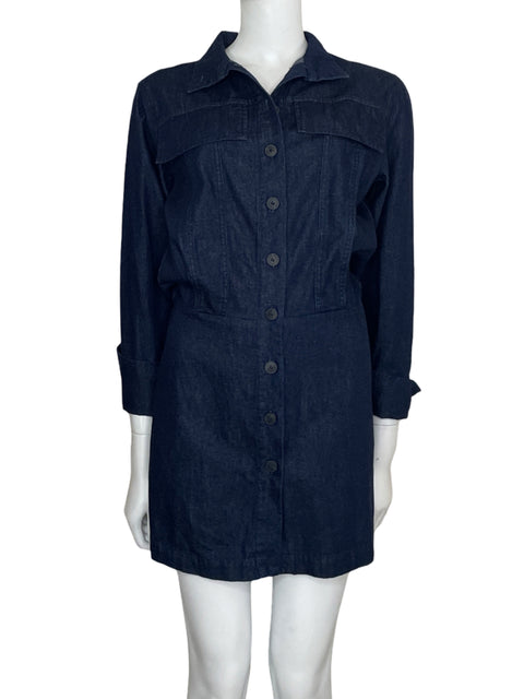 Vestido Zara Camisero Denim Azul-Talla XS