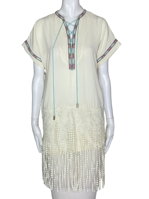Blusa Deby Debo Flecos Blanco- Talla M