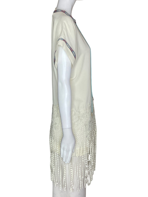 Blusa Deby Debo Flecos Blanco- Talla M