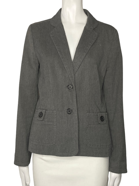 Blazer Banana Republic Botones Bolsillo Gris-Talla 6