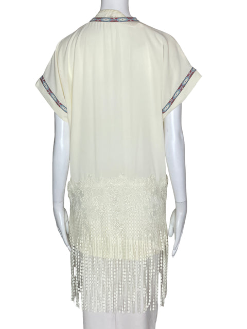 Blusa Deby Debo Flecos Blanco- Talla M