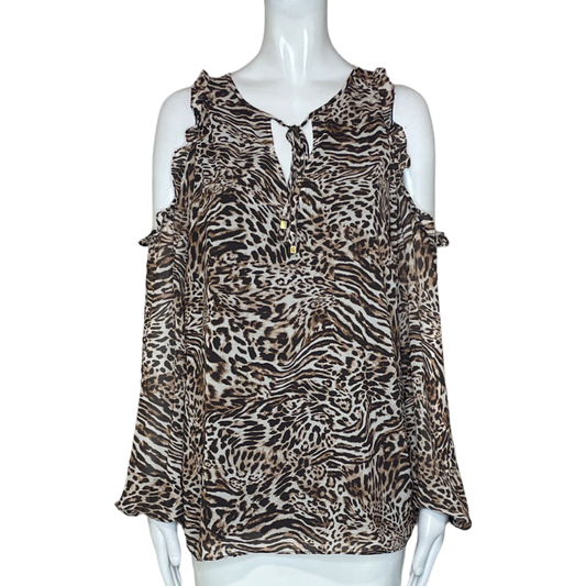 Blusa MICHAEL KORS Animal Print Marrón-Talla L