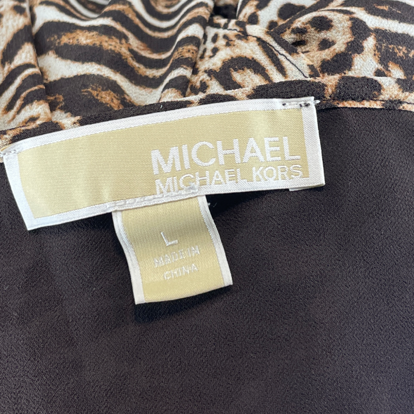 Blusa MICHAEL KORS Animal Print Marrón-Talla L