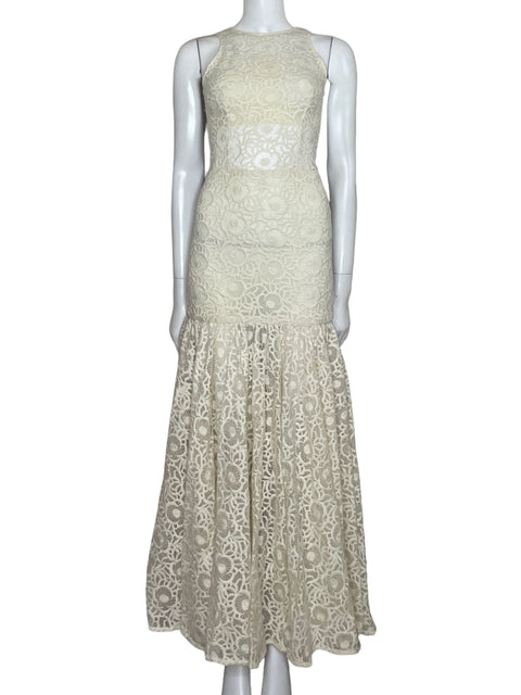 Vestido Alexis Maxi Encaje Sin Mangas Blanco-Talla XS