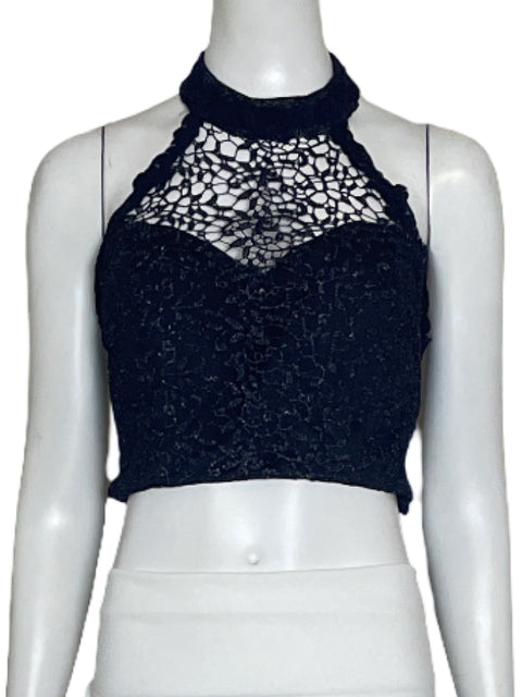 Top Sequin Hearts Encaje Azul-Talla 11