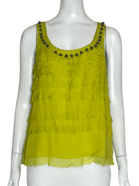 Top DKNY Abalorios Verde-Talla 6