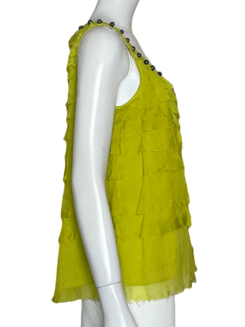 Top DKNY Abalorios Verde-Talla 6