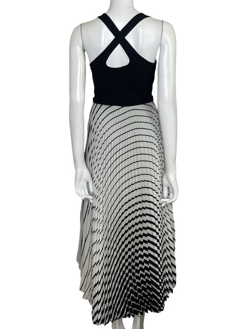 Vestido Eva Franco Plisado Midi Negro-Talla 4