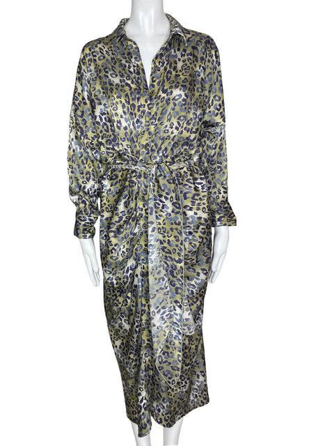 Vestido Japparel Animal Print Verde- Talla M