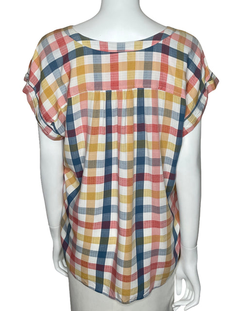 Camisa Loft Cuadros Manga Corta Blanco-Talla L
